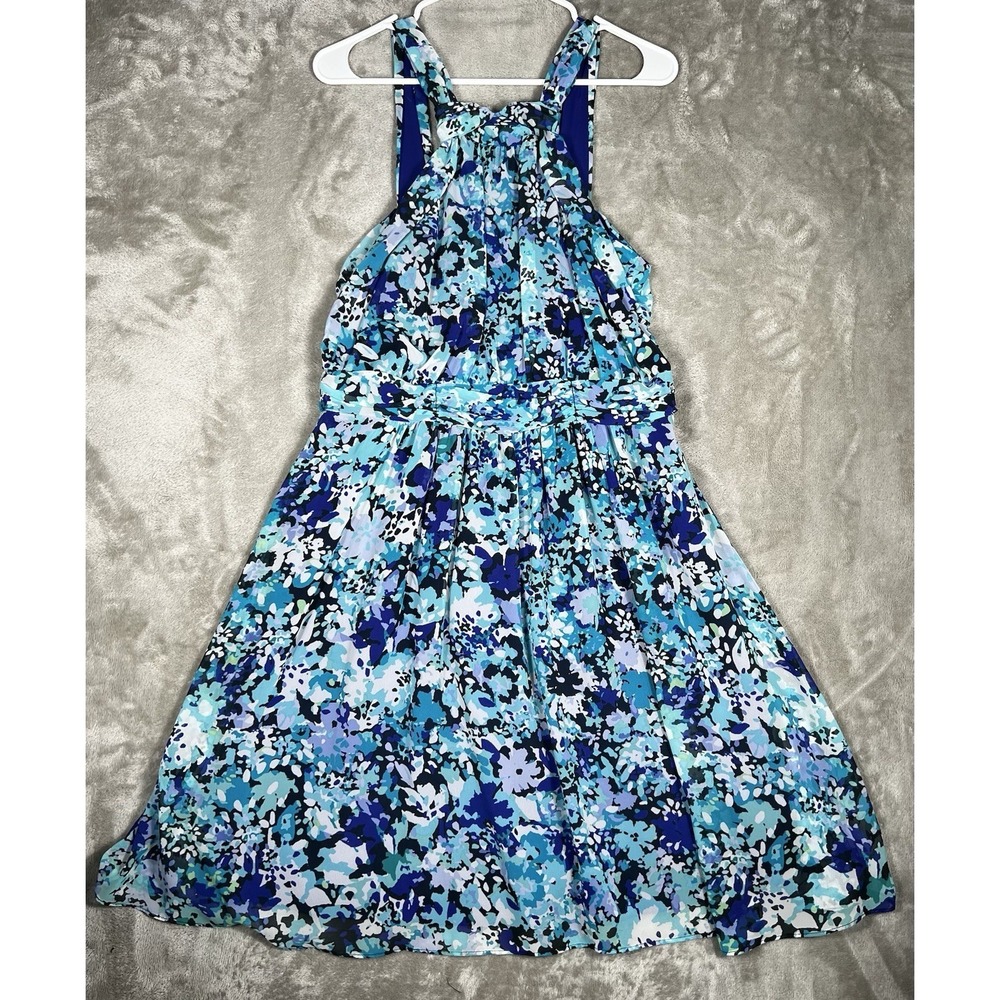 New York & Company Floral Maxi Dress Size 10 summer halter knee length